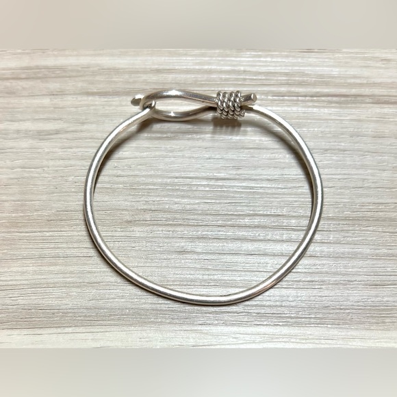 Vintage Sterling Silver Rope Accented Rodeo Bangle Bracelet, 7-7.5", 14.5g - Picture 5 of 7